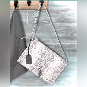All Saints Sheringham Snake Print Shoulder / Crossbody Leather Bag